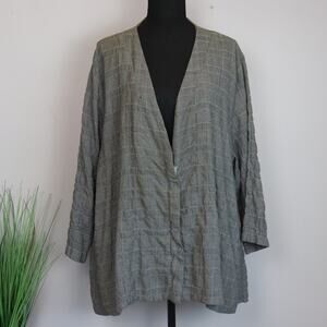 Completo Lino by Arthurio Crinkle Zipper Front Jacket